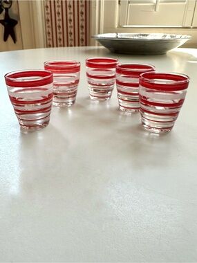 Striped 1oz  Shot Glasses (5)